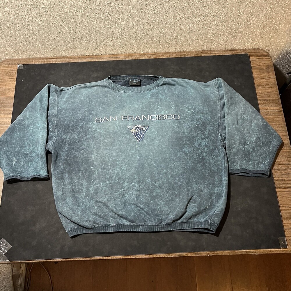 San Francisco Sweater Hippie Vintage Turquoise Tie Dye Sweatshirt Grateful Dead